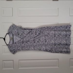 Athleta faux wrap side ruched casual midi dress sz S Womens